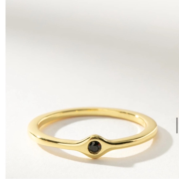 Uncommon James “On The Run” Gold Ring with Black Stone Size 7 NWT - Picture 3 of 3